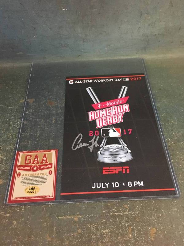 lot 51 image: Aaron Judge autographed Home Run Derby card wCOA & serial #