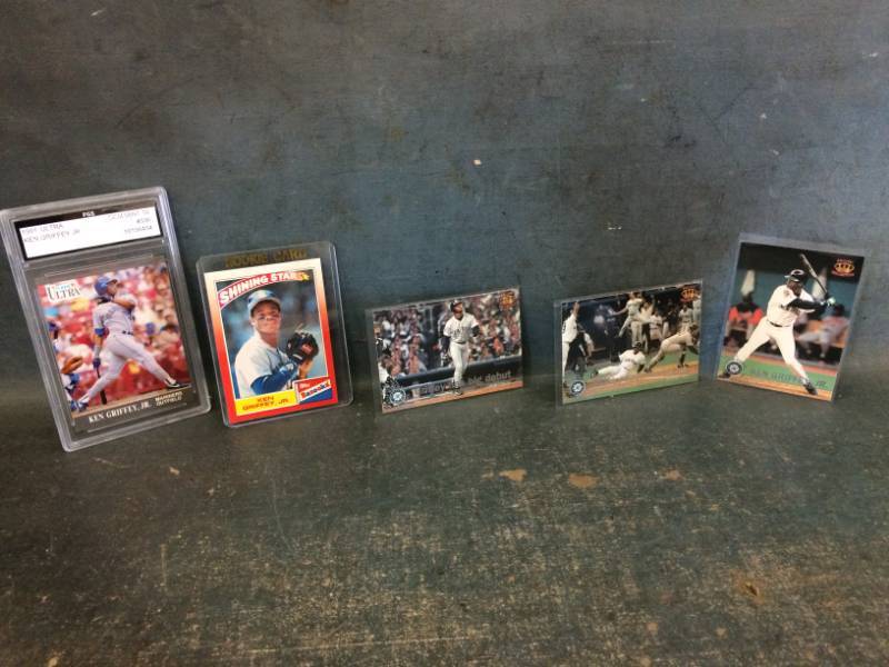 lot 62 image: Ken Griffey Jr. Baseball Cards with Bazooka Rookie & GradedSlabbed Fleer