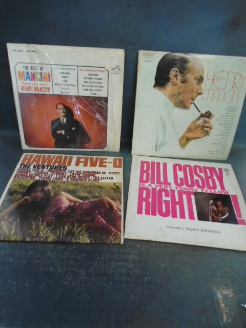 lot 56 image: Vintage Vinyl Record Albums with Bill Cosby, Hawaii Five-O, Henry Mancini