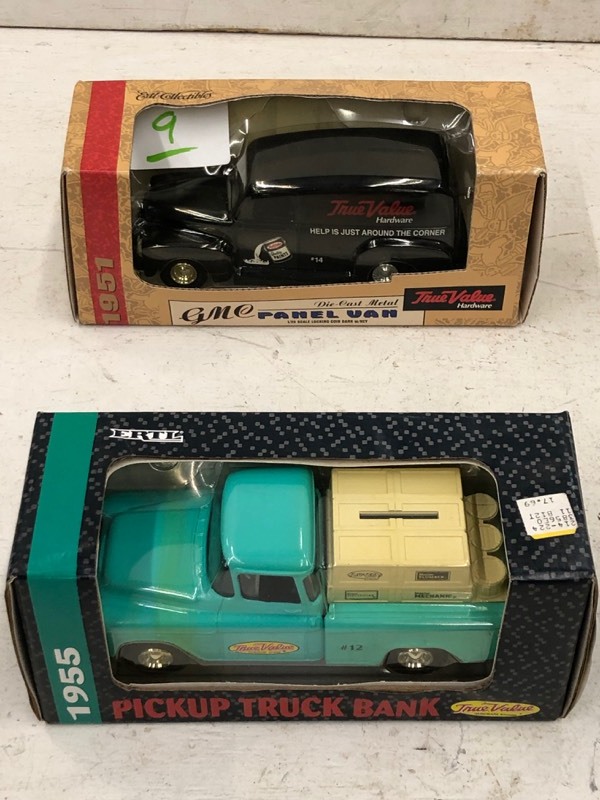(1) GMC Panel Van & (1) Pickup Truck Coin Banks