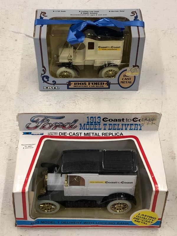 (1) 1905 Delivery Car & (1) 1913 Model-T Coin Banks