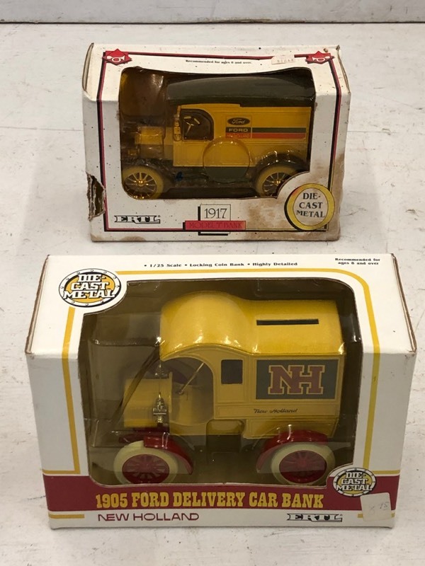 (1) 1905 Delivery Car & (1) 1917 Model-T Coin Banks