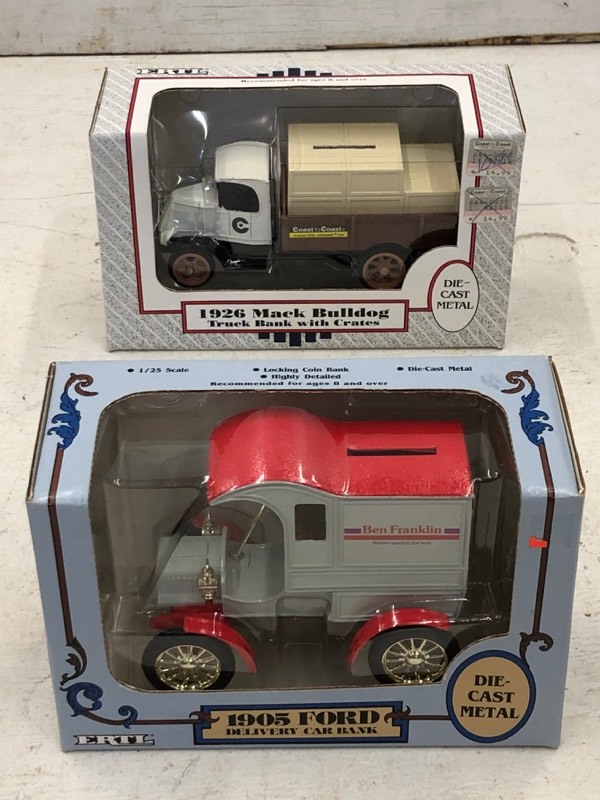 (1) 1905 Ford Delivery Car & (1) 1926 Mack Bulldog Coin Banks