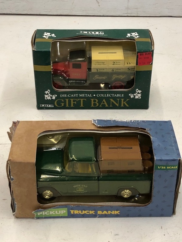 (1) Ertl Gift Bank & (1) Ertl Pickup Truck Coin Banks