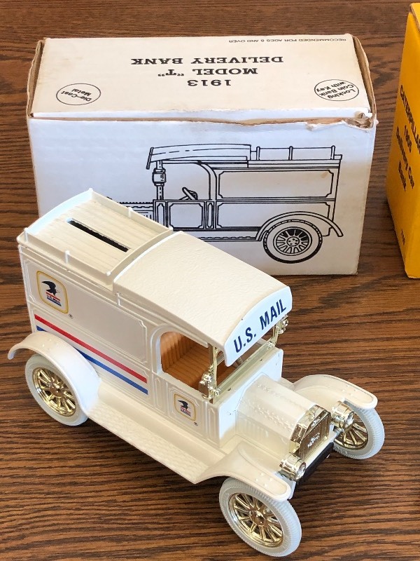 (1) U.S. Mail Truck & (1) Delivery Car Coin Banks