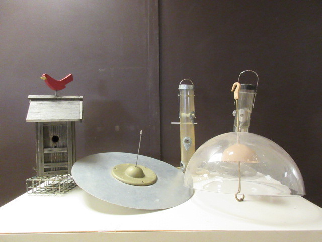lot 501 image: BIRD HOUSE, BIRD FEEDERS, SQUIRREL GUARDS