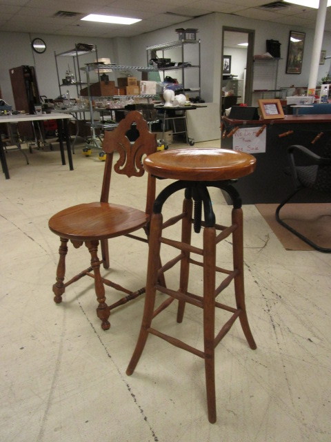 lot 428 image: CHAIR AND HEAVY DUTY STOOL