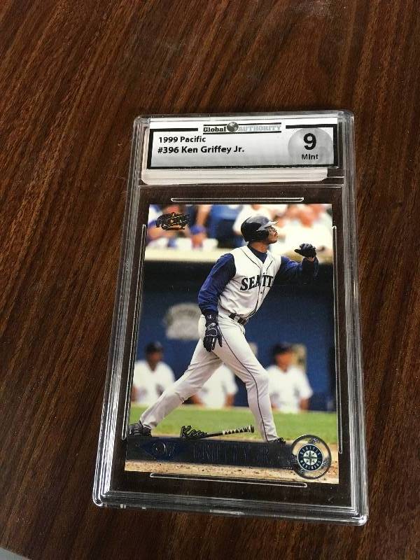 lot 102 image: 1999 Pacific #396 Ken Griffey Jr. 9 Mint Grade Card