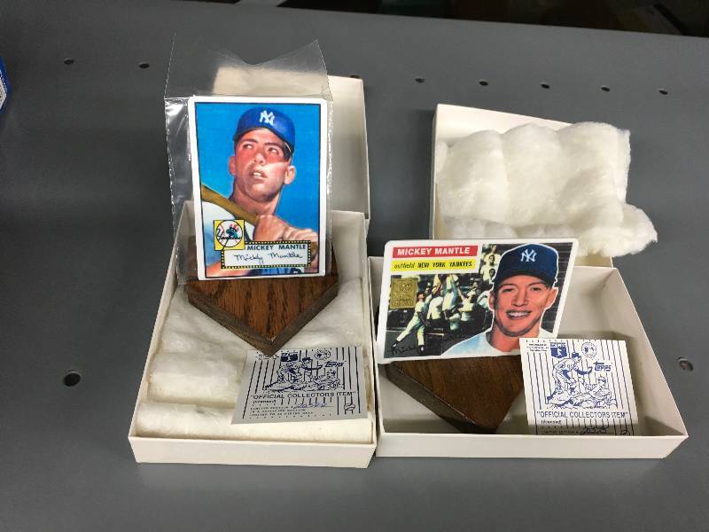 lot 114 image: Two Worlds Thinnest Porcelain Baseball Cards - Mickey Mantle