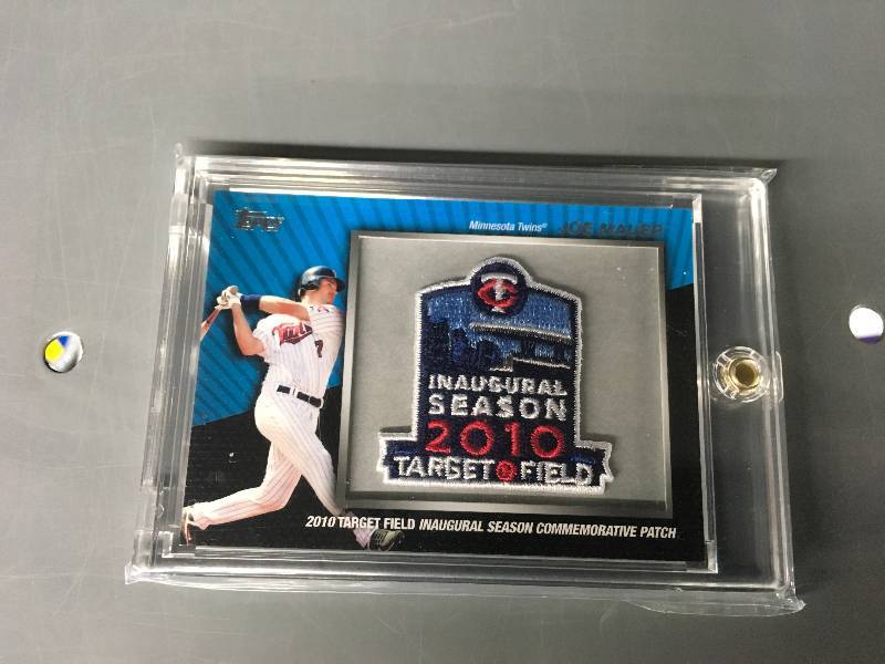 lot 121 image: Topps 2010 Target Field Inaugural Season Commemorative Patch Card