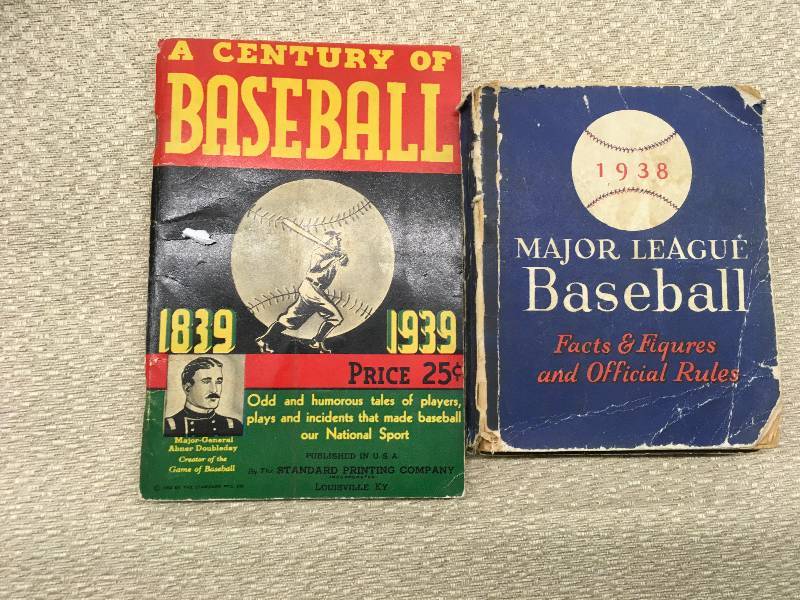 lot 171 image: 1938 Major League Baseball Official Rules Book & 1839- 1939 A Century Of Baseball Book
