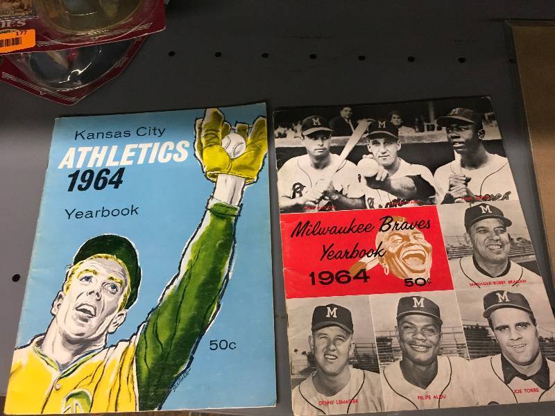 lot 176 image: 1964 Kansas City Athletics & Milwaukee Braves Year Books - Hank Aaron
