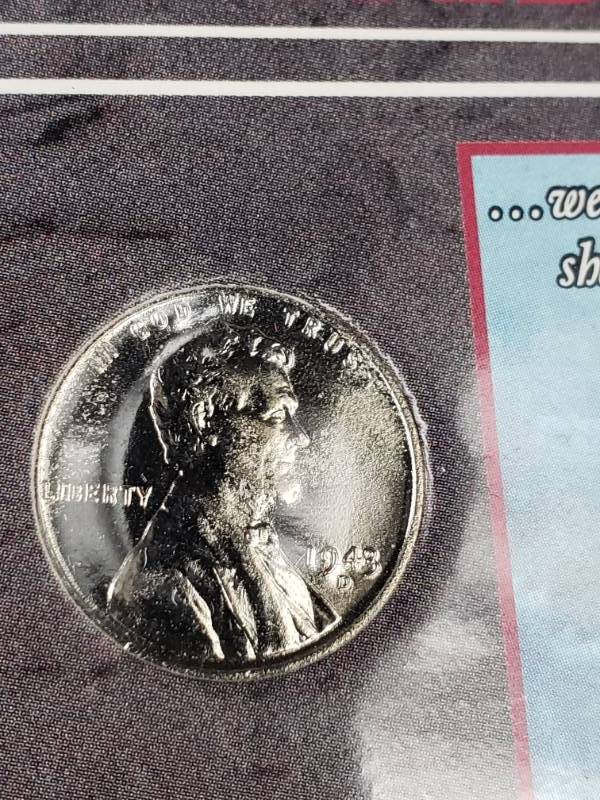 lot 57 image: Pearl Harbor Tribute Coin Display Silver Nickel, Steel Cent, Etc.