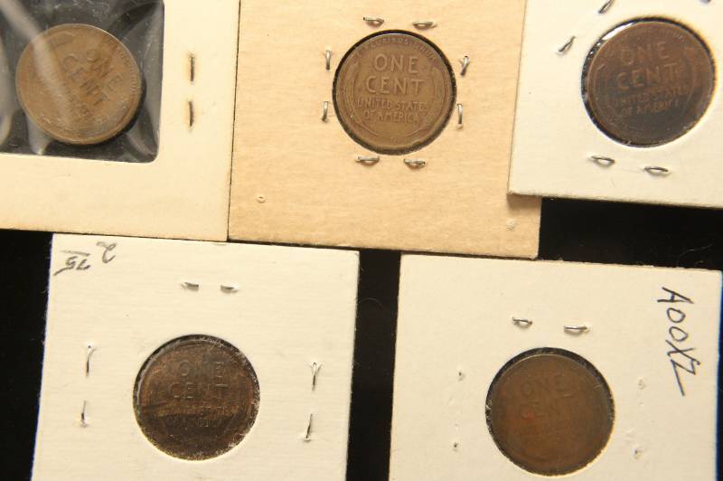 lot 11 image: GROUP OF 5 EARLY WHEATS 1909 1911 1912-D 1913-D 1919-D