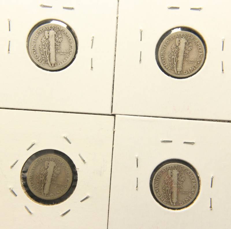 lot 14 image: 4 MERCURY DIMES 1919 1923 1923-S 1926