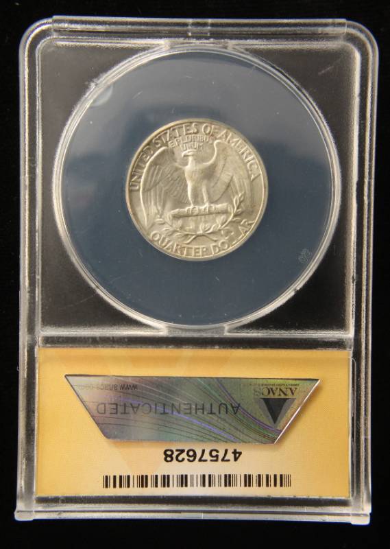 lot 36 image: 1948 WASHINGTON QUARTER MS64 ANACS
