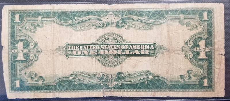 lot 23-A image: 1923 US LARGE SIZE $1 SILVER CERTIFICATE HORSE BLANKET NOTE