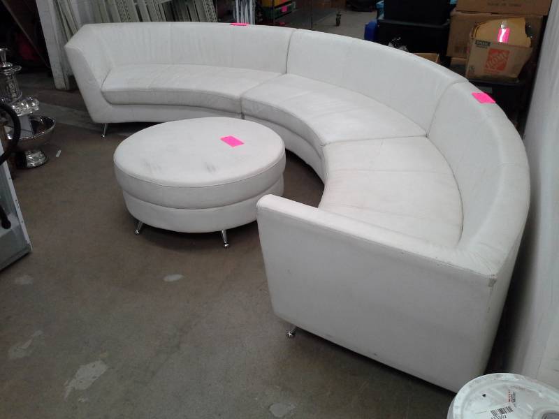 lot 325 image: Semi-Circle Couch with Ottoman