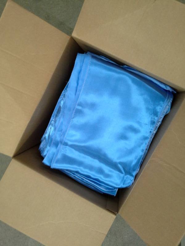 lot 339 image: Lot of (195) PeriwinkleCornflower Blue Satin Chair Sashes
