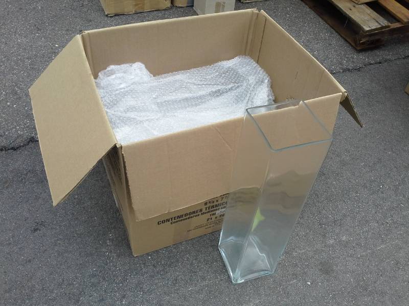 lot 273 image: Lot of (6) 20-inch Glass Cube Vases