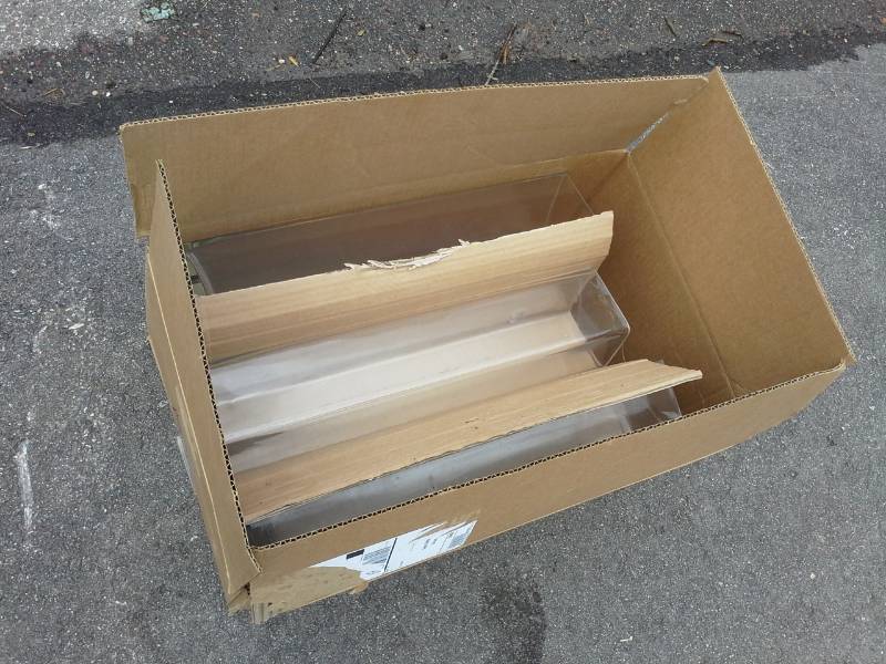 lot 282 image: Lot of (6) 20-inch Glass Cube Vases