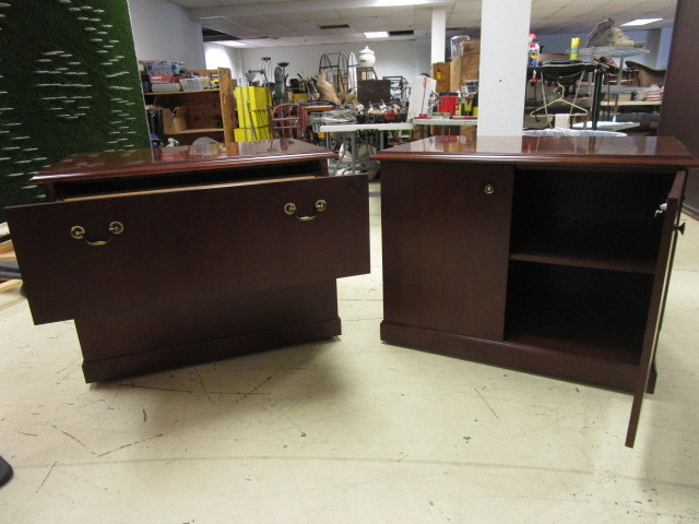 WOOD CABINET AND FILING CABINET