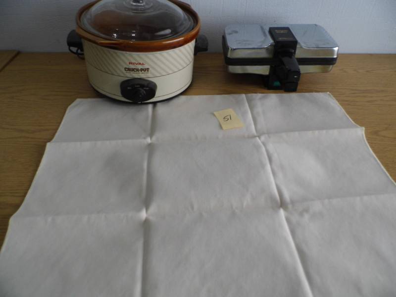 lot 51 image: Crock Pot - Waffle Maker - Pastry Cloth