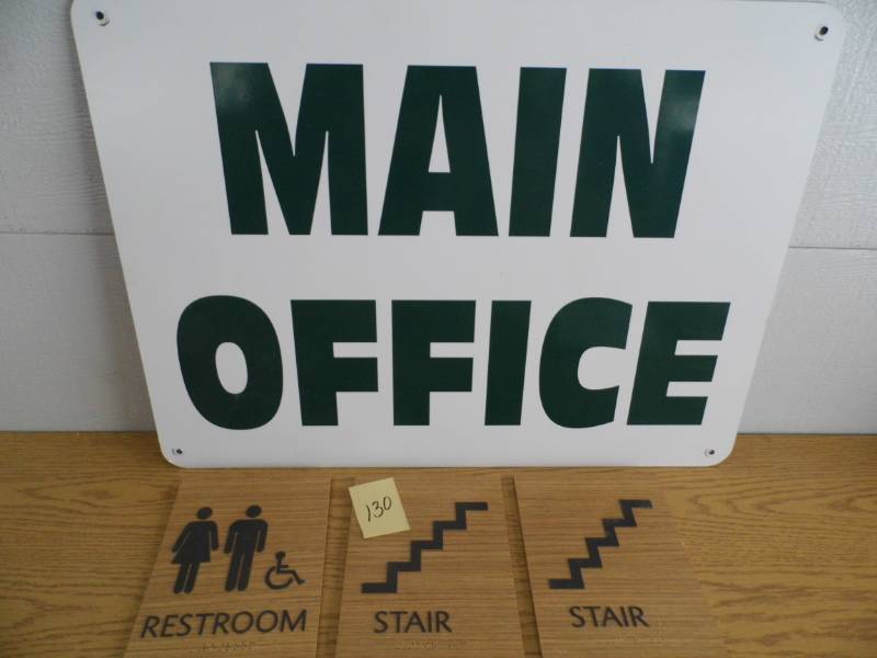lot 130 image: Main Office Sign - Restroom Sign