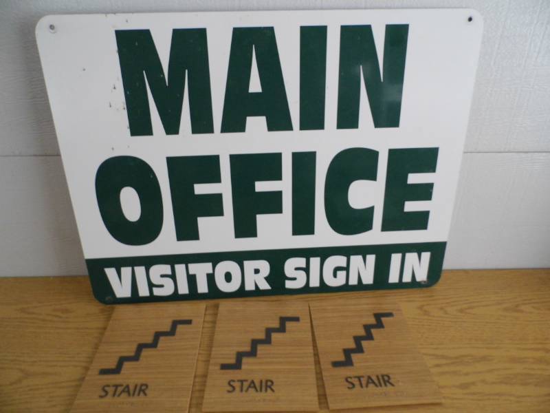 lot 131 image: Main Office  Vistor Sign In Sign - Stairs