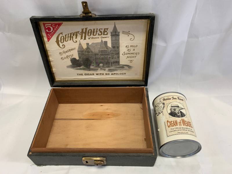 lot 35 image: Court House Cigar Box & Cream of Weasel