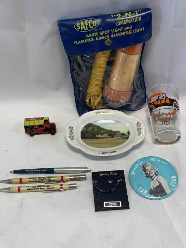lot 43 image: Lot of Vintage Items. Tuf Tots Truck, Marilyn Monroe,etc