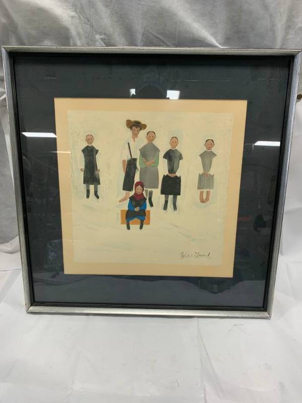 lot 76 image: Richard Howard Signed Amish Artwork 23 x 23