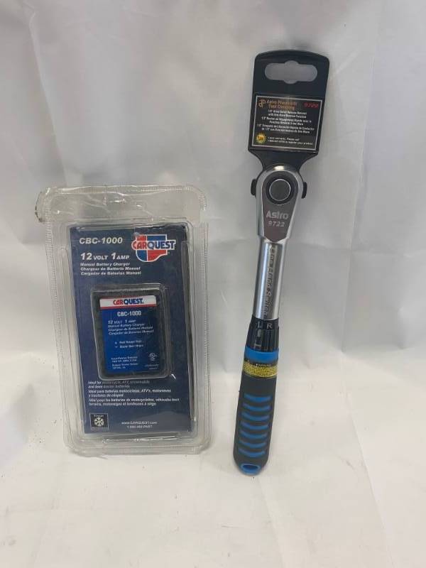 lot 89 image: Astro Pneumatic Ratchet Wrench & Battery Trickle Charger (brand new)