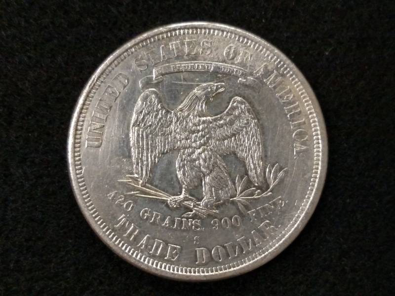 1875 S Trade Silver Dollar...
