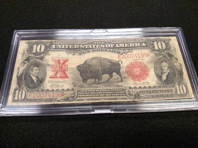 1901 Large Size Bison Ten Dollars U...