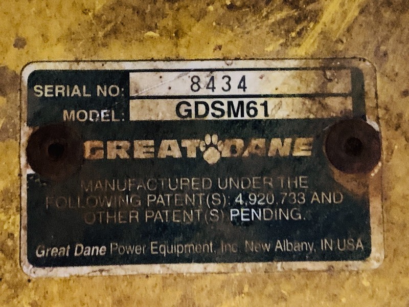 Where to Find the Model and Serial Number on a Great Dane Stand-On