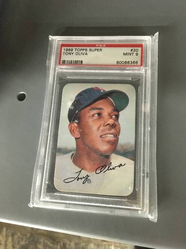 lot 184 image: 1969 Topps Super Tony Oliva #20 Card Graded 9 Mint