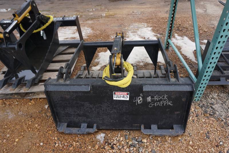 Universal Mount Bobcat Skid Loader Skid Steer 48 Rock Grapple Bucket