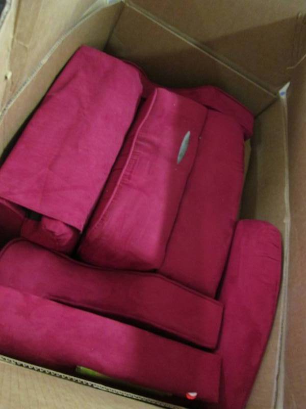 lot 1 image: Microfiber Wingback Recliner open b...