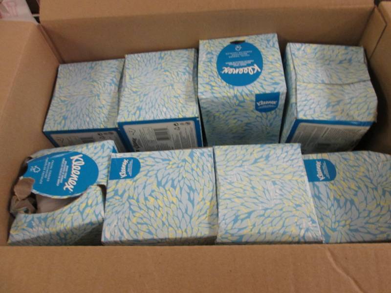 lot 144 image: 14 Boxes Cube Kleenex Tissues...