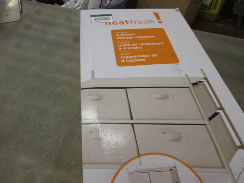lot 200 image: neatfreak 32 in. W 4-Bin Shelf Unit...