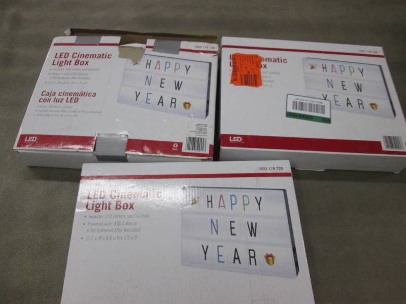 lot 211 image: 3 Cinematic Light Boxes open box, n...
