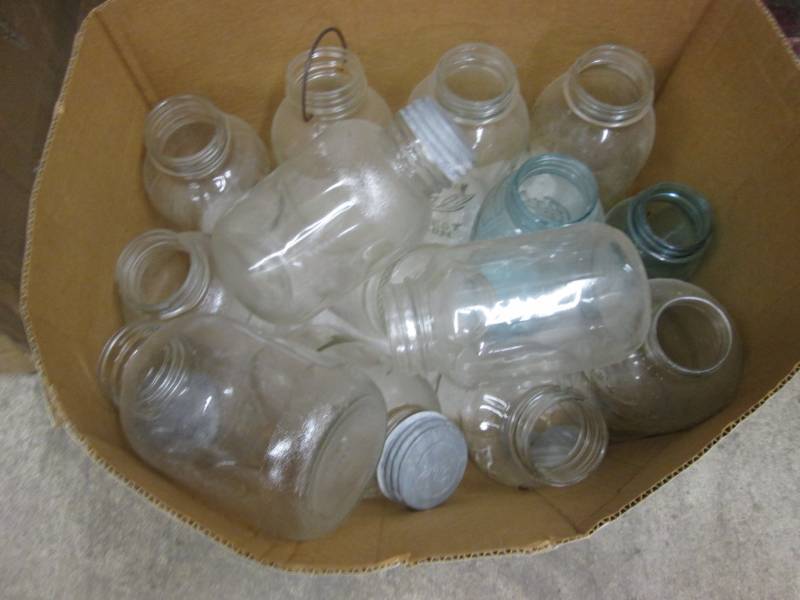 lot 236 image: Box of Large Vintage Fruit Jars...
