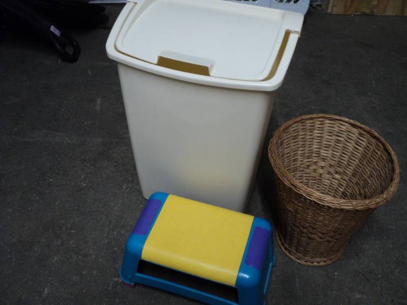 lot 29 image: 2 Waste Baskets and Stool...