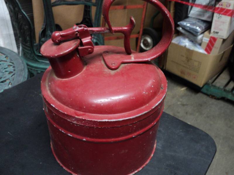 lot 38 image: Antique Metal Fuel Can...
