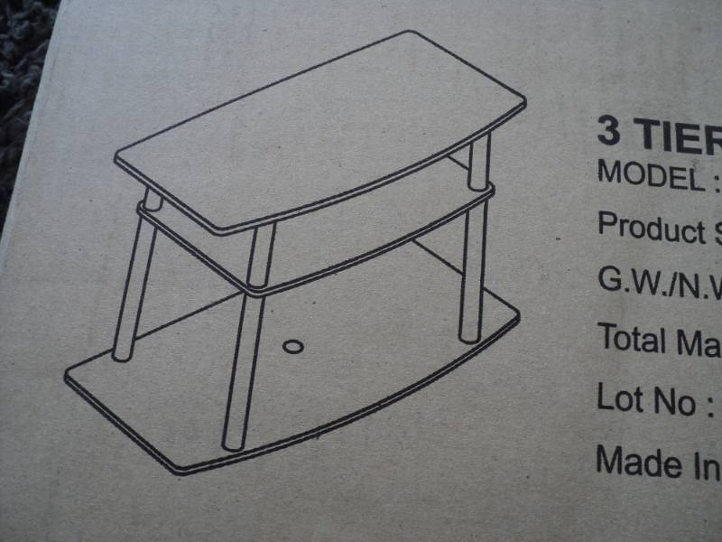 lot 289 image: Furinno 3 Tier TV Stand- needs asse...