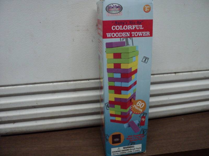 lot 120 image: Colorful Wooden Tower...