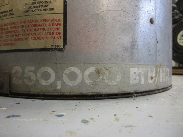 250,000 BTU Propane Shop Heater