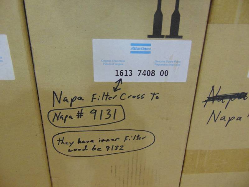 (3) Atlas Copco Air Filters 1613 7408 00
