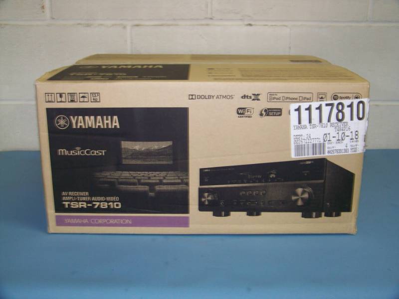lot 1 image: Yamaha, 7.2 Channel, 4K Ultra HD, Atmos DTS Network  Home Theater AV (AV) Receiver with Remote Control in Original Box